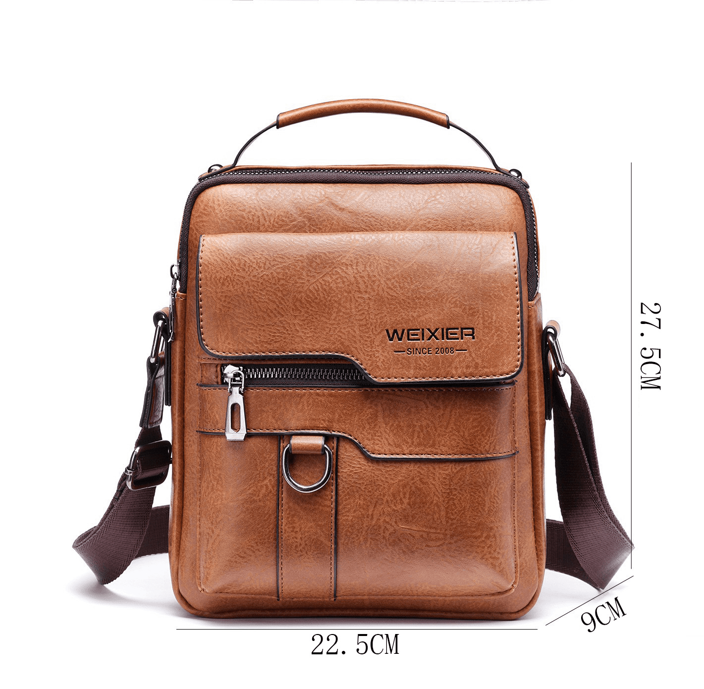 WEIXIER Anti Theft Sling Bag Shoulder Crossbody Backpack Waterproof Chest Bag with USB for Men (Brown)
