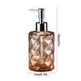 thumbnail image 3 of Glass Soap Dispenser Pump Bottle 350ml Refillable Bathroom Kitchen Hand Wash Liquid Container with Rhombus Texture Design, 3 of 6