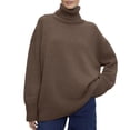 thumbnail image 1 of Chandail à Col Roulé pour Femmes, Haut Tricoté Ample, Doux, Confortable, Décontracté, Mode Hiver, Chaud, 1 of 4
