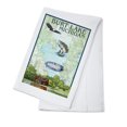 thumbnail image 1 of Decorative Tea Towel, Apron Burt Lake, Michigan, Nautical Chart, Unisex, Adjustable, Organic Cotton, 1 of 3