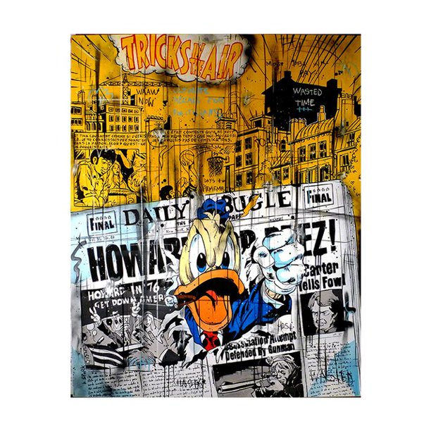 Disney Graffiti Art Canvas Paintings Mickey Mouse and Donald Duck Street Art Poster and Print Wall Art Picture for Home Decor30x40cm Unframed Gao Jinjia LED