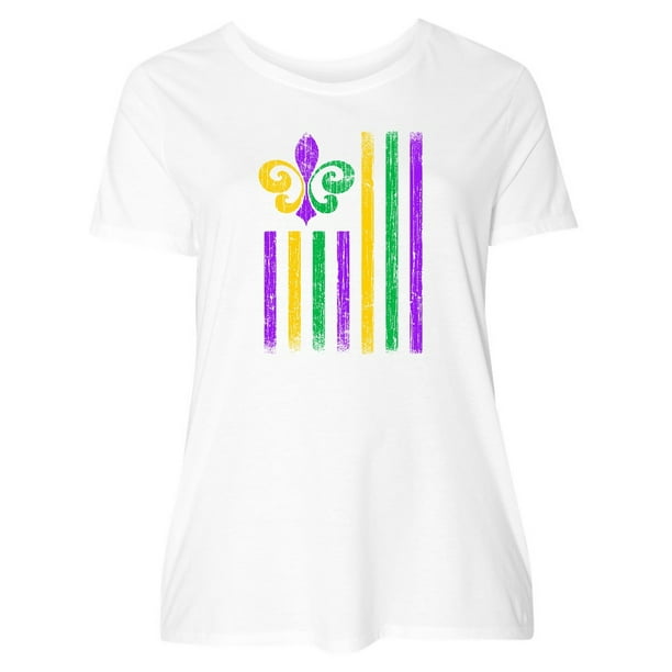 INKtastic Mardi Gras Flag 2 Women's Plus Size TShirt