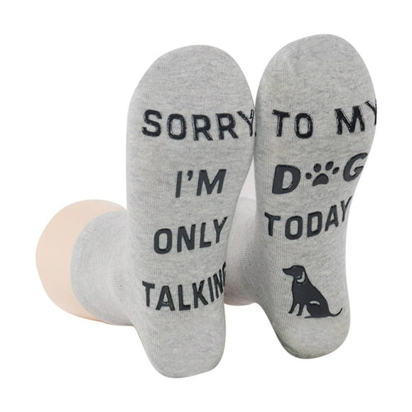 AWZXDE Women's English Letter Non Slip Dotted Mid Calf Floor Socks Comfortable Womens Socks