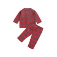 thumbnail image 4 of 1-6Y Christmas Kid Baby Boy Girls Pajama Sets Red Plaid Long Sleeve Tops Pants Xmas Outfits New Year Clothing, 4 of 7