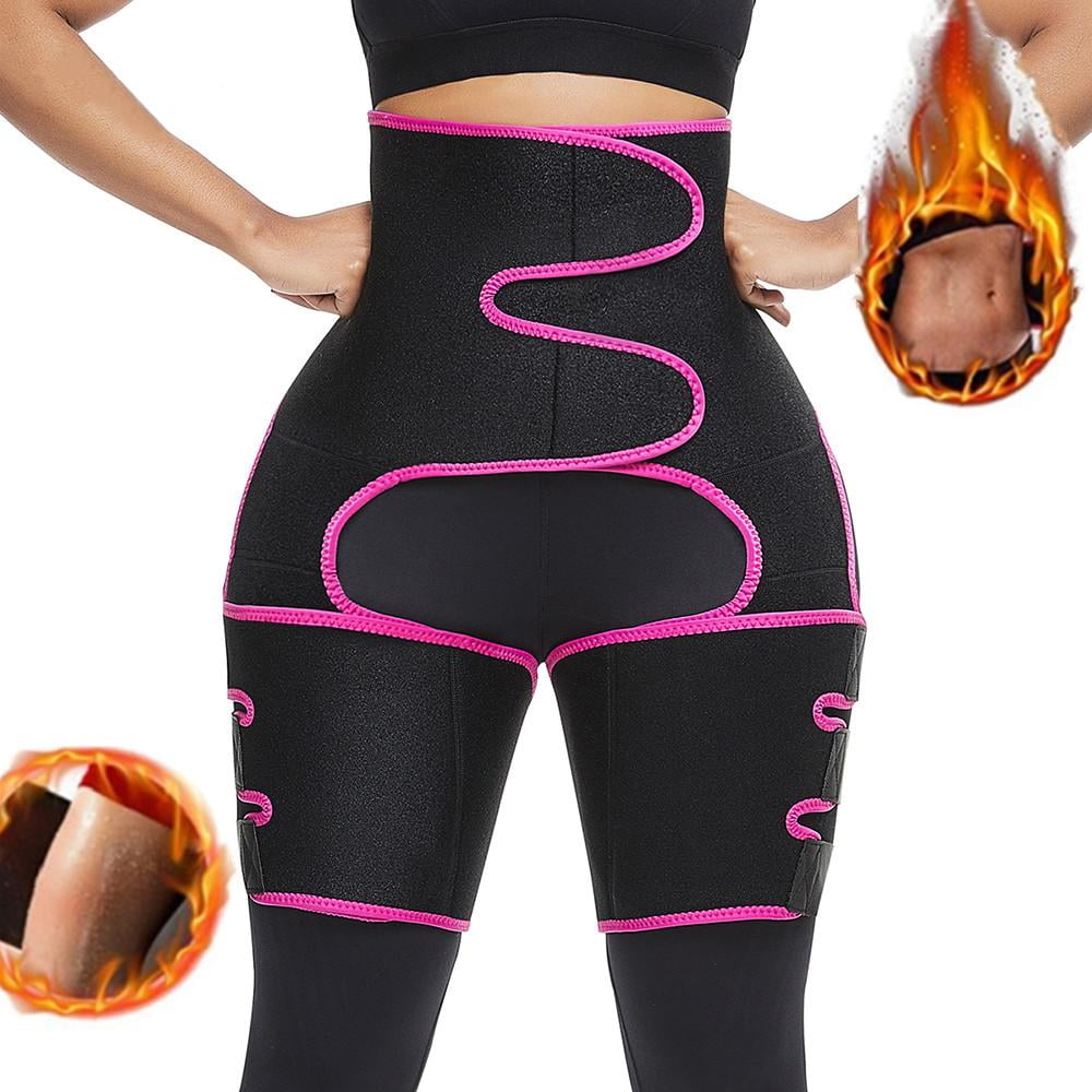 Waist Trainer for Women Weight Loss Everyday Wear with Back Support Belt for Workout Geber Sweat Band Waist Trainer for Women 3 in 1 Waist Thigh Trimmer and Butt Lifter