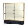 thumbnail image 4 of Waddell 573PB-BZ-SS Monarch 72 x 72 x 16 in. Silver Swirl Base Lighted Floor Display Case, Plaque Back - Dark Bronze, 4 of 7