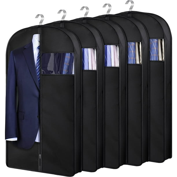43" Gusseted Suit Bags for Closet Storage Hanging Garment Bags for Men
