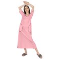 thumbnail image 2 of Inkmeso Solid Long Nightgown For Womens V-Neck Loungewear Casual Sleep Dress With Pockets, 2 of 7