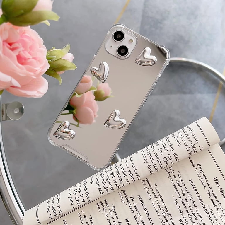 Compatible with iPhone 12/12 Pro case,Mirror Senior Silver Cute