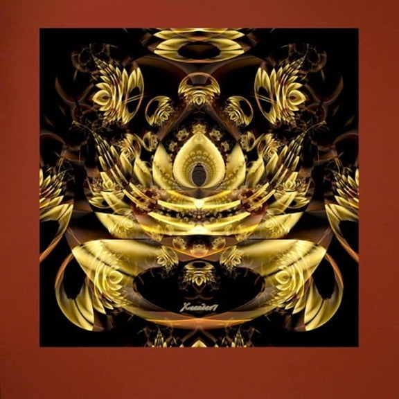 Wallhogs Xzendor7 Golden Fractal Fantasy Wall Mural