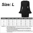 thumbnail image 2 of Casual long-sleeved frilly wrap skirt crew neck belted waist short skirt solid color party dress, 2 of 5