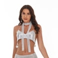 thumbnail image 5 of Aellinatey Sleeveless Tassels Sparkle Sequins Cami Crop Top Spaghetti Strap Party Tops, 5 of 12