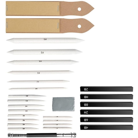 UPKOCH Shading Tools Assorted Color 28Pcs 6.2X1.2in