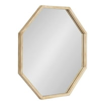 Kate and Laurel Occonor Vintage Distressed Wooden Octagon Mirror, 26 x 28, Natural Brown, Rustic Farmhouse Irregular Wall Mirror with Geometric Shape and Unique Finish