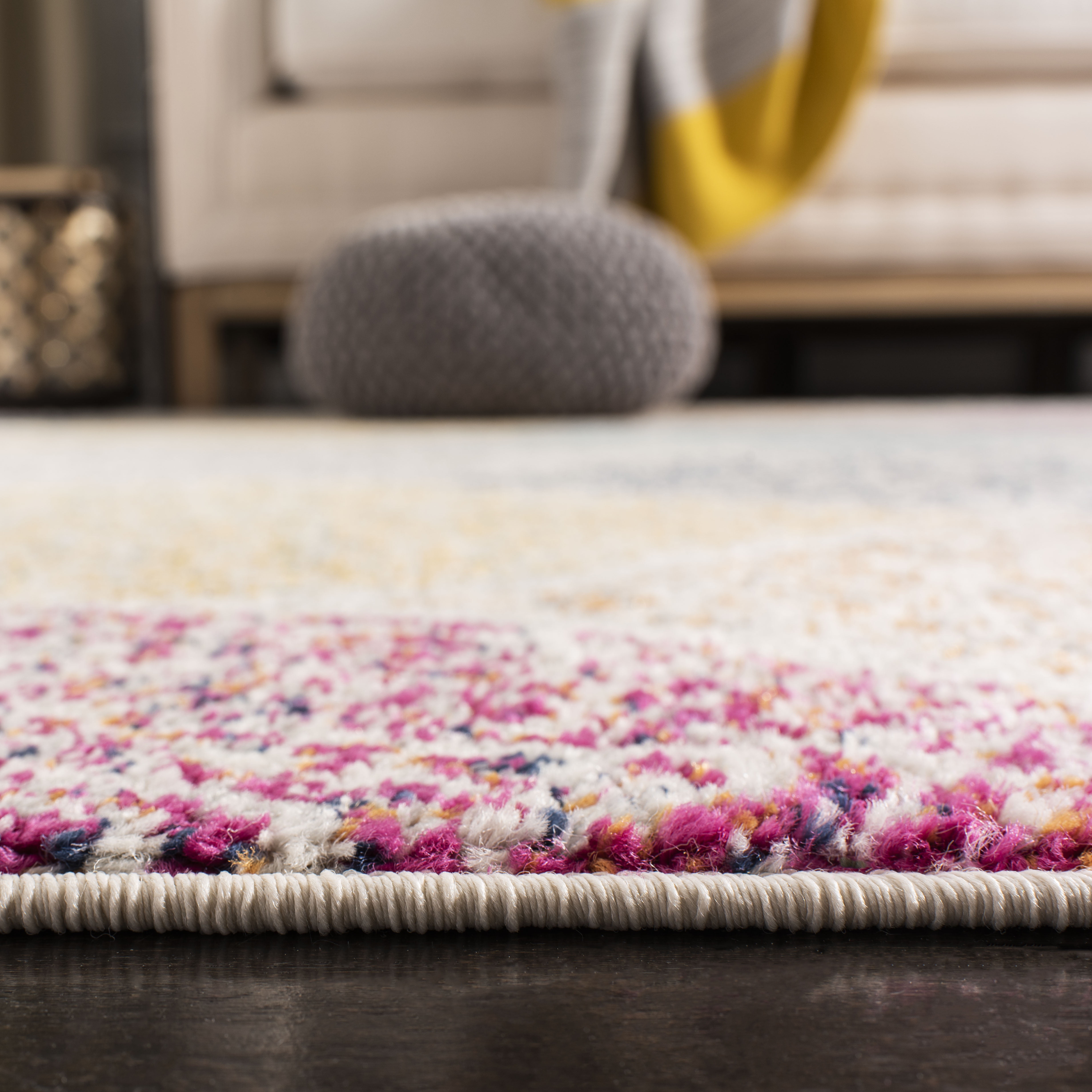 SAFAVIEH Madison Leighton Geometric Runner Rug, Cream/Yellow, 2'3" x 14'