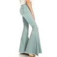 thumbnail image 2 of Women's Fashion High Waist Long Denim Bell Bottom Jeans Flared Pants, Powdered Blue, Medium, 2 of 3