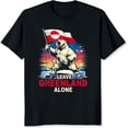 thumbnail image 2 of 100% Cotton Leave Greenland Alone Polar Bear With Flag Design T-Shirt, 2 of 5