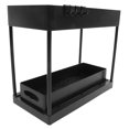 thumbnail image 3 of Under Sink Rack, Easy To Assemble Cabinet Sliding Drawers Sturdy Pull Out Cabinet Organizer Easy Cleaning Space Saving  For Kitchen For Toiletries Black, 3 of 8