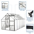 thumbnail image 4 of 6x8 FT Polycarbonate Greenhouse Raised Base And Anchor Aluminum Heavy Duty Walk-in Greenhouses For Outdoor Backyard In All Season,Black 6*12FT, 4 of 10