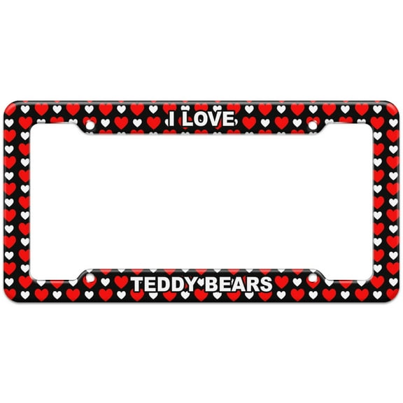 I Love Sports Hobbies - Teddy Bears - Plastic License Plate Frame