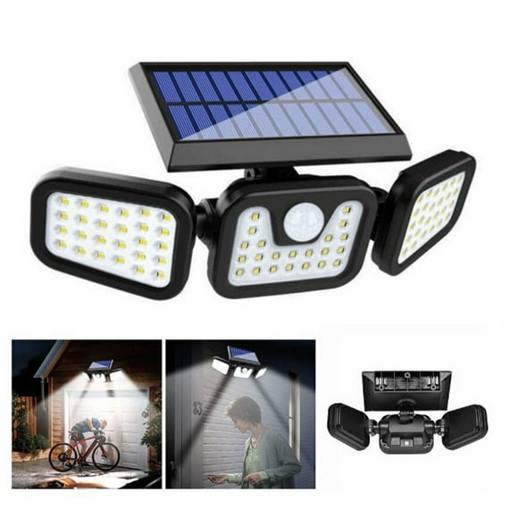 70 LED Outdoor Solar Lights, Waterproof Motion Sensor Wireless Solar Security Lights with 3 Adjustable Heads