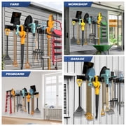 Sttoraboks Garage Tool Storage Rack, Heavy Duty Garage Storage Organizer Rack System Wall Mounted Tool with 6 double hooks, 2 rails