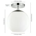 thumbnail image 5 of Evelyn&Zoe Bartlett 9" Wide Semi Flush Mount with Glass Shade in Polished Nickel/White Milk, 5 of 6