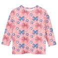 thumbnail image 4 of Taqqpue 4th of July Tops for Kids USA Flag Printed Tees Summer 3/4 Sleeve Casual Basic T Shirts, 4 of 5