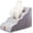 Gray, variant on Laifug Curved Dog Stairs for Small Dogs, 2-Step Pet Stairs for High Beds and Couch, Non-Slip Balanced Dog Indoor Step with High Density Foam, Houndstooth Double Layer Dog Staircase