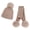 Beige, variant on SPRING PARK 2Pcs/Set Baby Children Kids Casual Solid Color Winter Autumn Warm Knitted Hat + Scarf Set with Fluffy Pompom Ball