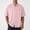 Pink, variant on Men's Solid Color Linen-Blend Shirt, Chest Pocket & Camp Collar, Short Sleeve Button-Down for Casual & Vacation Orange XXXL