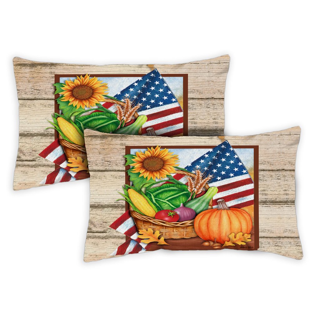 Toland Home Garden American Harvest 12 x 19 Inch Indoor/Outdoor Pillow