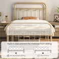 thumbnail image 5 of Yaheetech Metal Platform Bed Frame with Headboard and Footboard, Twin Size, Antique Gold, 5 of 7
