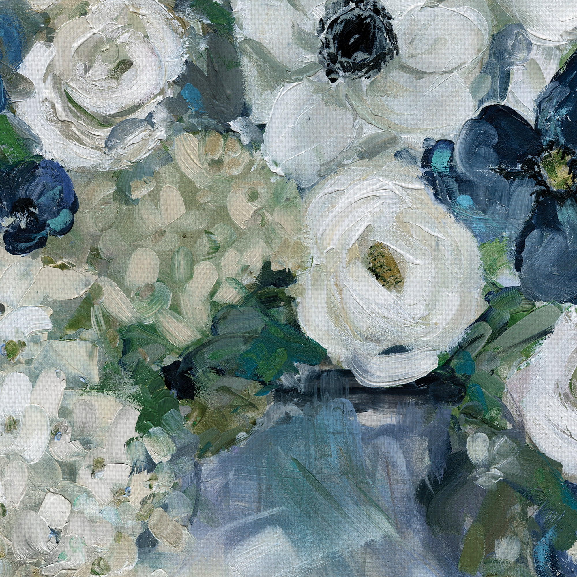 Masterpiece Art Gallery Anemone And Blue Bouqet By Sally Swatland Canvas Art Print 24" x 36"