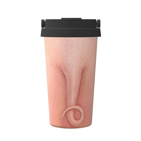 

Logiee Pig S Tail Print Stainless Steel Coffee Tumbler Travel Coffee Mug Insulated Coffee Mug with Lid Spill Proof Coffee Cup Portable Thermal Mug
