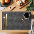 thumbnail image 2 of Animal Print Placemats Set of 6, Minimalist Vintage Animal Leather Black Placemats for Dining Table, Place Mats for Kitchen Tabletop, Waterproof Wipeable Dining Table Mats Set, 2 of 9