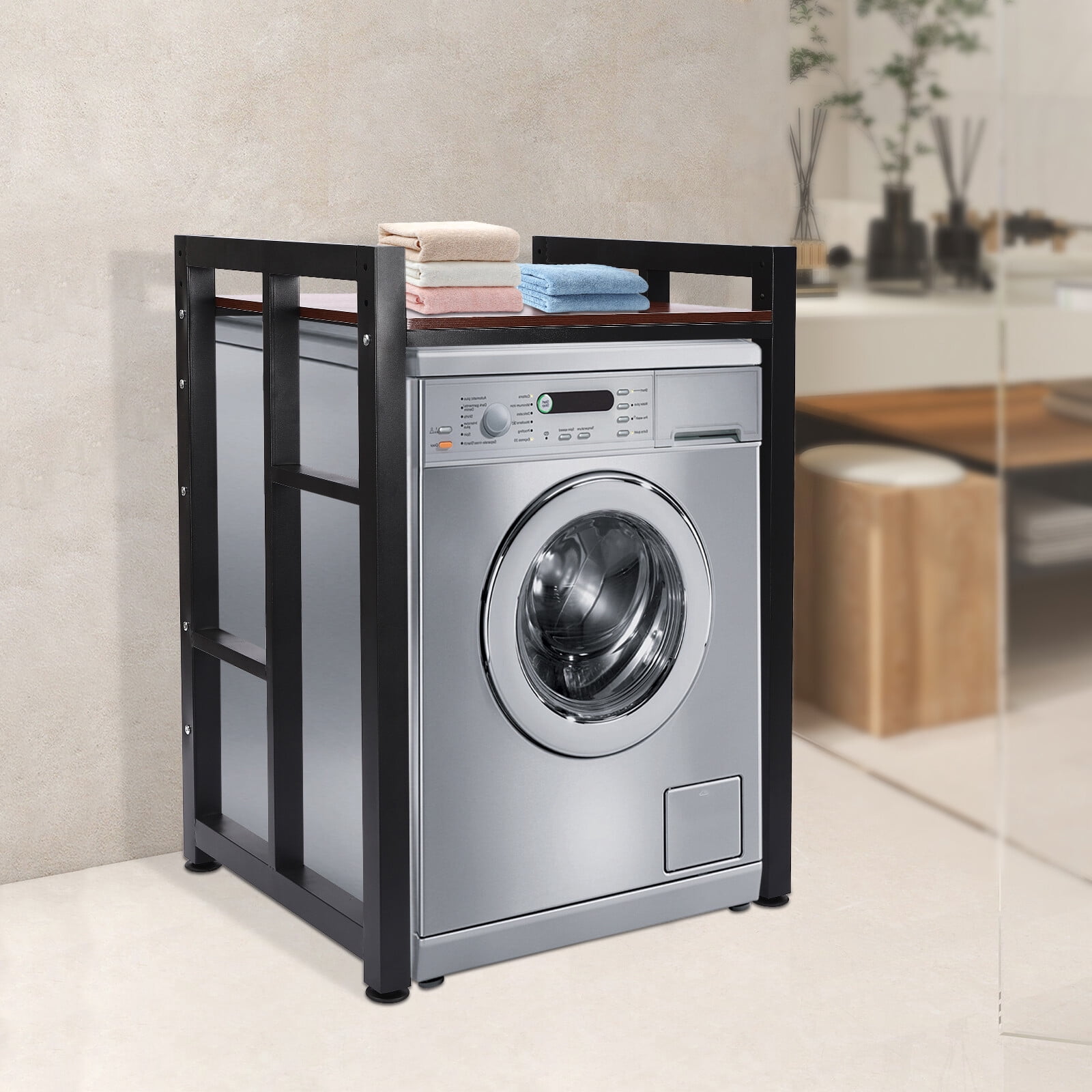Shangmakel Washer Dryer Stacking Rack Stand, 419Lbs Load Capacity Heavy Duty Rack with Adjustable Shelf, Stackable Washer & Dryer Shelves for Laundry Room, Bathroom