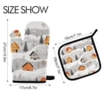 thumbnail image 2 of Yayeee Oven Mitts and Pot Holder Set of 4 Heat Resistant Kitchen Gloves Baking Hot Pad, Orange Snow Houses, 2 of 5