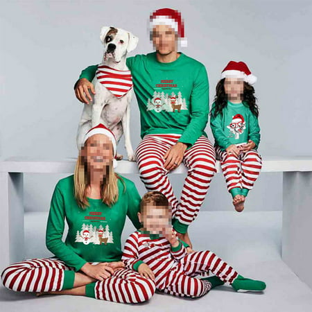 Family Matching Christmas Pajamas Set Men's Women Baby Kids Sleepwear (Best Baby Christmas Pajamas)