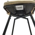 thumbnail image 5 of 360 Swivel Upholstered Counter Stool with Black legs Barstools No Adjustable, Modern Suede Woven Bar Stools with Black Metal Footrest and Base, for Bars, Dining Room, (Light Brown), 5 of 7