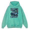 thumbnail image 3 of Sudadera con capucha holgada informal de gran tamaño para hombre, estilo retro, desgastado, con estampado de Los Ángeles, para carreras extremas, 100 % algodón, 3 of 5