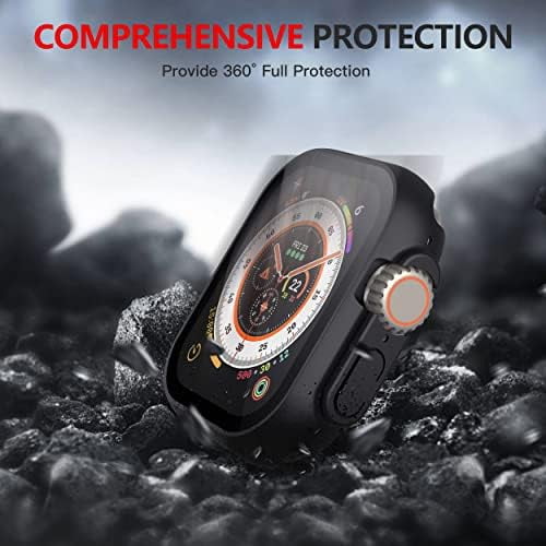 Misxi 2 Pack Hard PC Case with Tempered Glass Screen Protector Compatible with Apple Watch Series 6 SE Series 5 Series 4 44mm Black Walmart