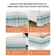 thumbnail image 6 of Teal Aqua Stripes Wrap Around Bed Skirts for California King Bed 16" Drop,Bed Skirt with Adjustable Elastic Belt Dust Ruffle Bed Valance for Bedroom Modern Ombre Abstract Aesthetics Bed Frame Cover, 6 of 7
