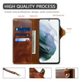 thumbnail image 2 of Galaxy S22 Plus Case,Luxury Leather Retro Magnetic Card Holder Wallet Case Shockproof Rubber Hybrid Kickstand Cover with Strap for Samsung Galaxy S22+ 5G,Lightbrown, 2 of 5