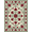 Red Green Cream, Pattern 2, variant on ODIKA Circle Semi Botanical Arrangement Symmetrical Decorative Border for Dorm Room, Small Living Apartment, Stain Resistant Low Profile