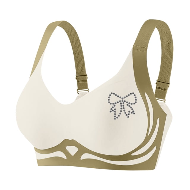 Bocqde Seamless Sport Bras for Women Plus Size Stretch Breathable Wire-Free Gathering Push Up Yoga Bra Rhinestones Soft Support Full Coverage Bra with Adjustable Strap, M-4XL