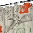 thumbnail image 3 of Sea Life Shell Print Shower Curtain 72x72, Waterproof Polyester Coastal Bathroom Curtain with Hooks, Nautical Marine Theme Decor, 3 of 5