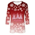 thumbnail image 5 of BVOFAR Women's Plus Size Ugly Christmas Sweatshirts Casual 3/4 Sleeve Crweneck Pullover Vintage Xmas Tree Print Loose Fit Shirts Holiday Festive Tops, 5 of 6