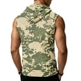 thumbnail image 6 of Mens Sleeveless Hoodie Camouflage Pattern Drawstring Hooded Vest with Kangaroo Pocket Relaxed Fit Sportswear Top, 6 of 7