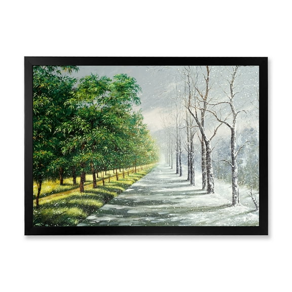 Designart 'Summer and Winter United' Country Framed Art Print